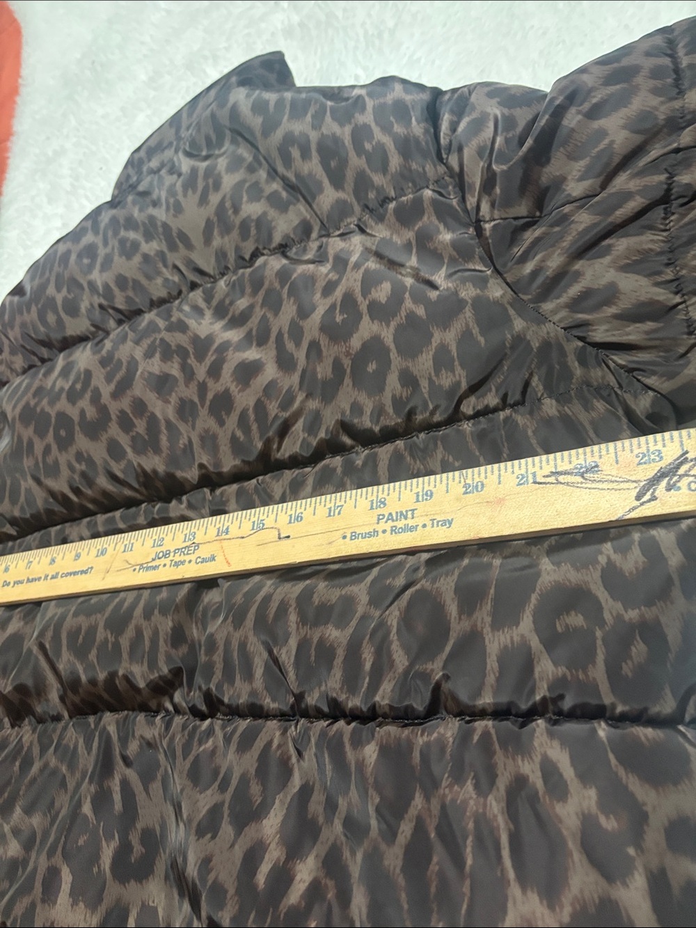 Vince Camuto Black Puffer Jacket with Leopard-Print Hood Lining - Picture 10 of 11